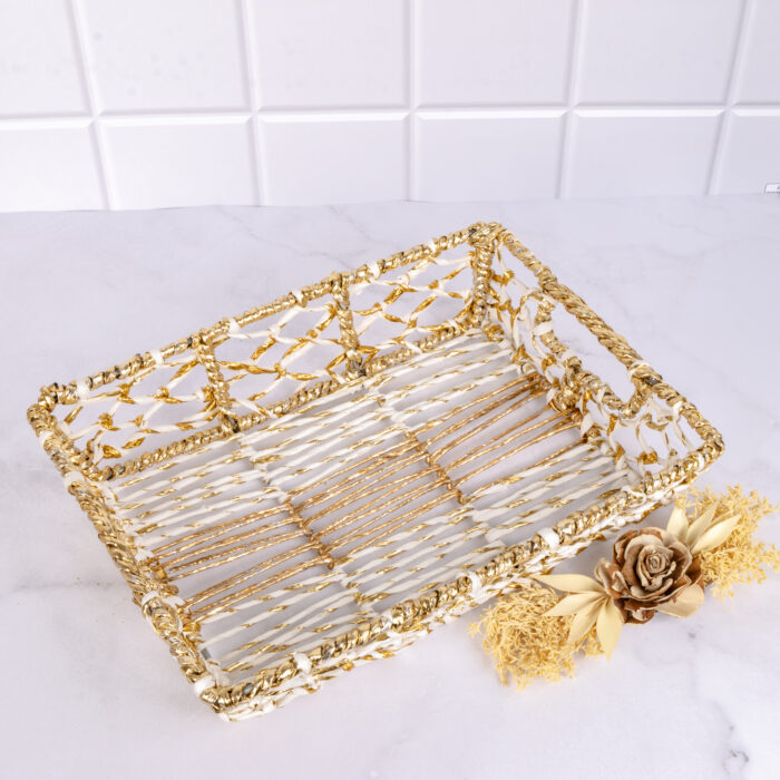 Jute Golden Tray - Image 3