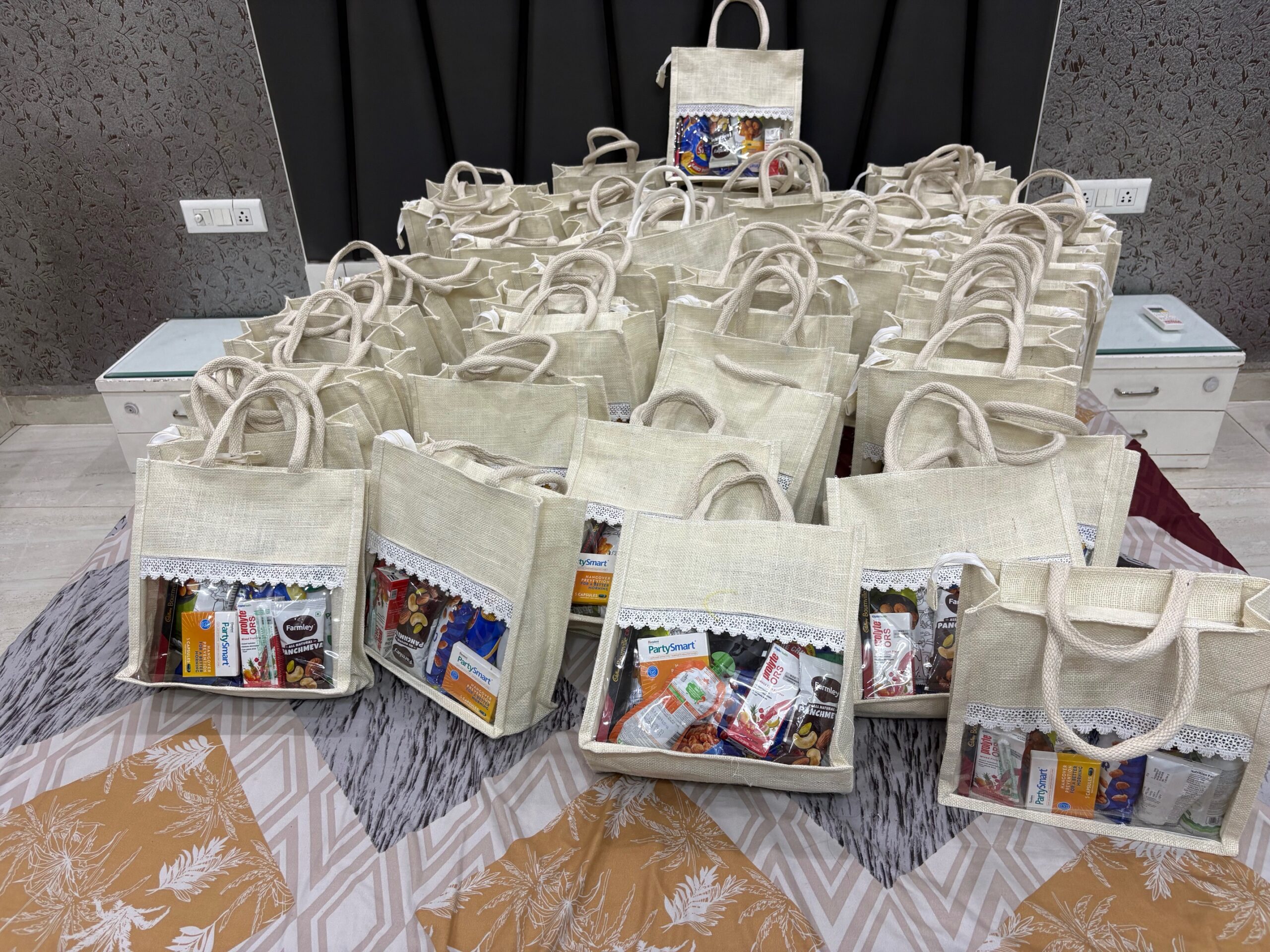 Personalized Jute Bag with 20+ Snacks - Image 2