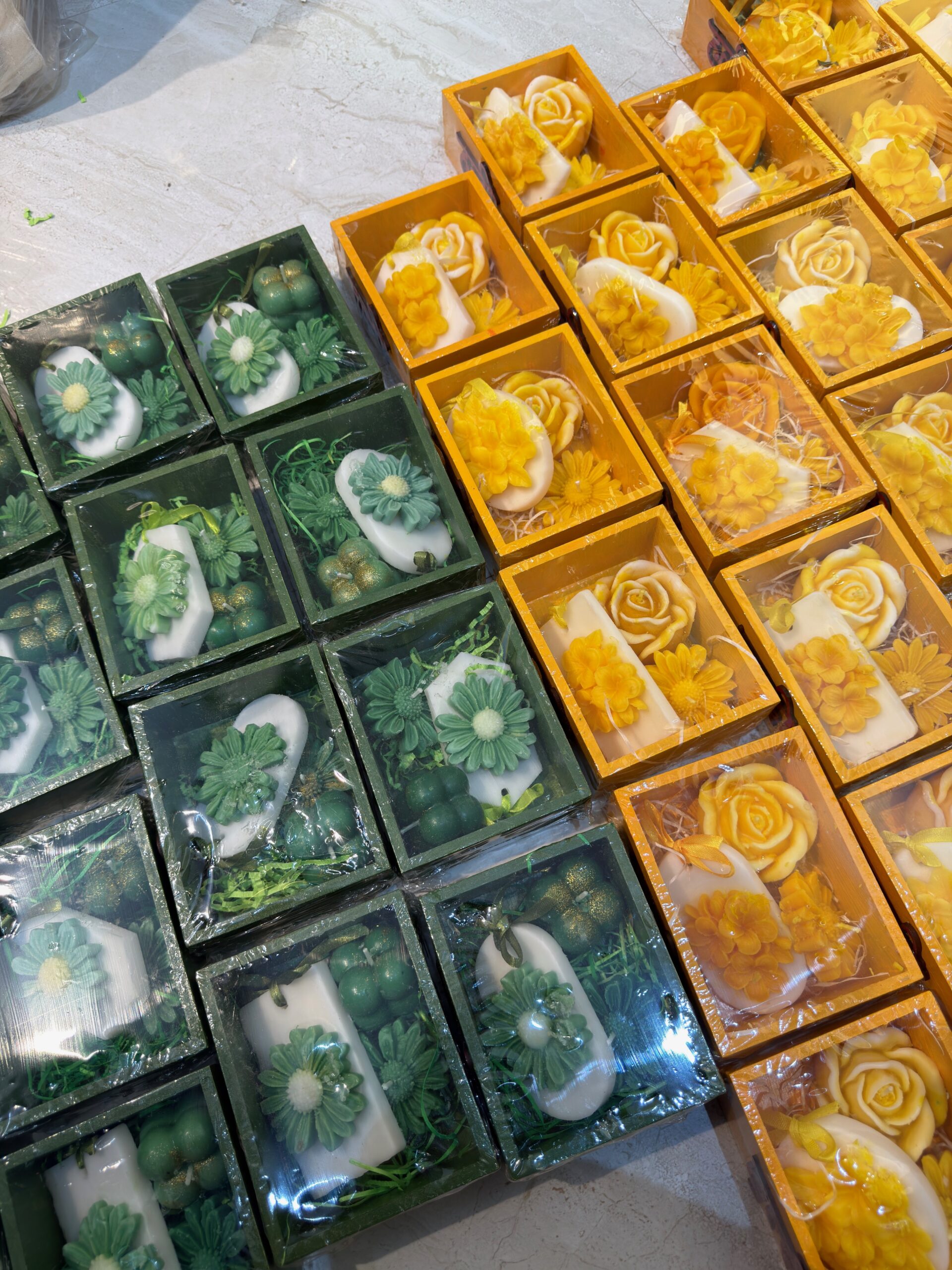 Mehndi favor Handcrafted Mehndi Favor Tray: Scented Candle & Wax Sachet Gift Set