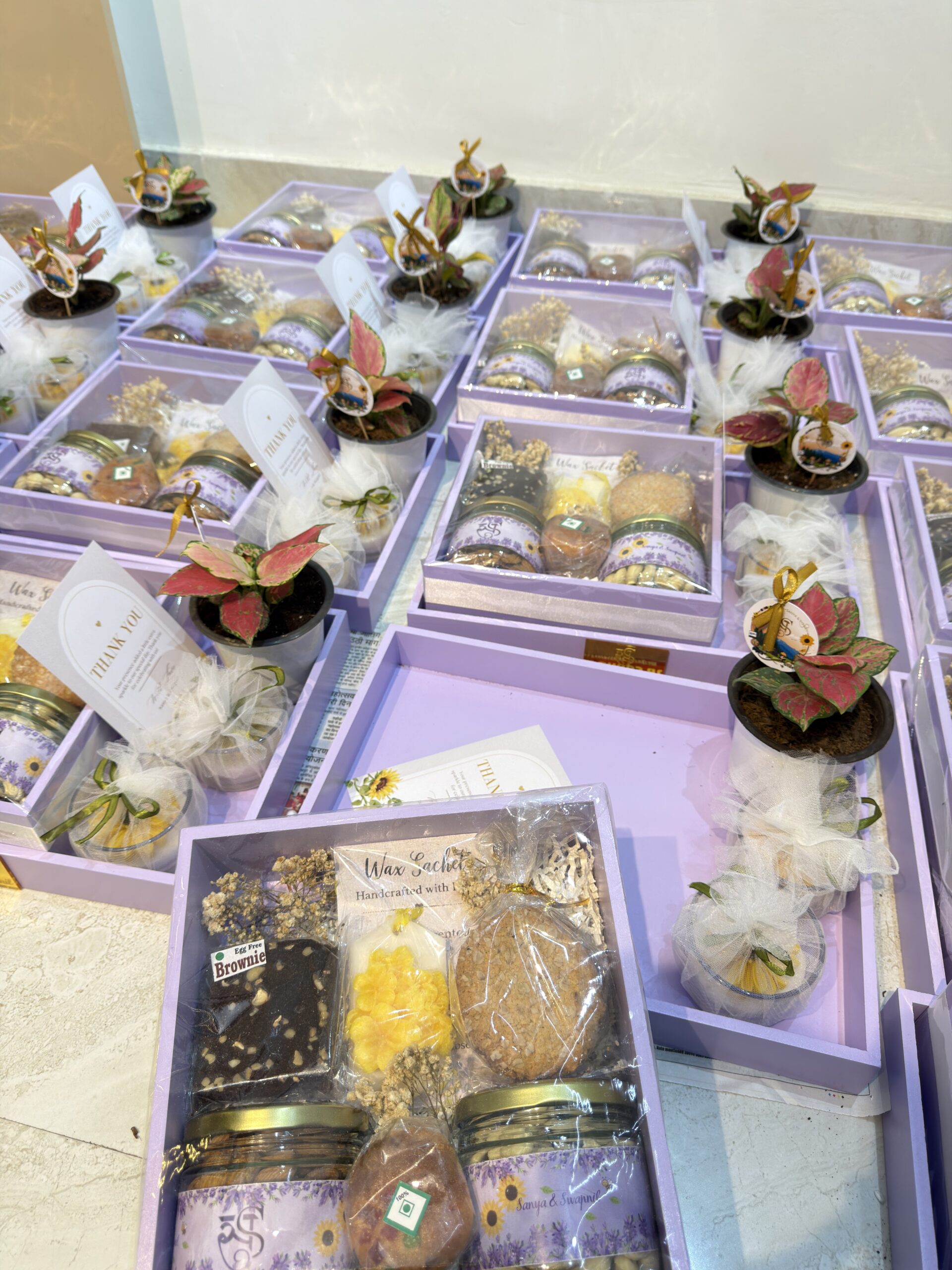 Purple Tray Hamper Bespoke Purple Double-Tray Luxury Hamper